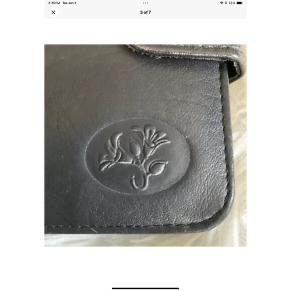 Vintage Buxton Black Top Grain Cowhide Leather Wallet Credit Card Slots Embossed - Picture 3 of 7